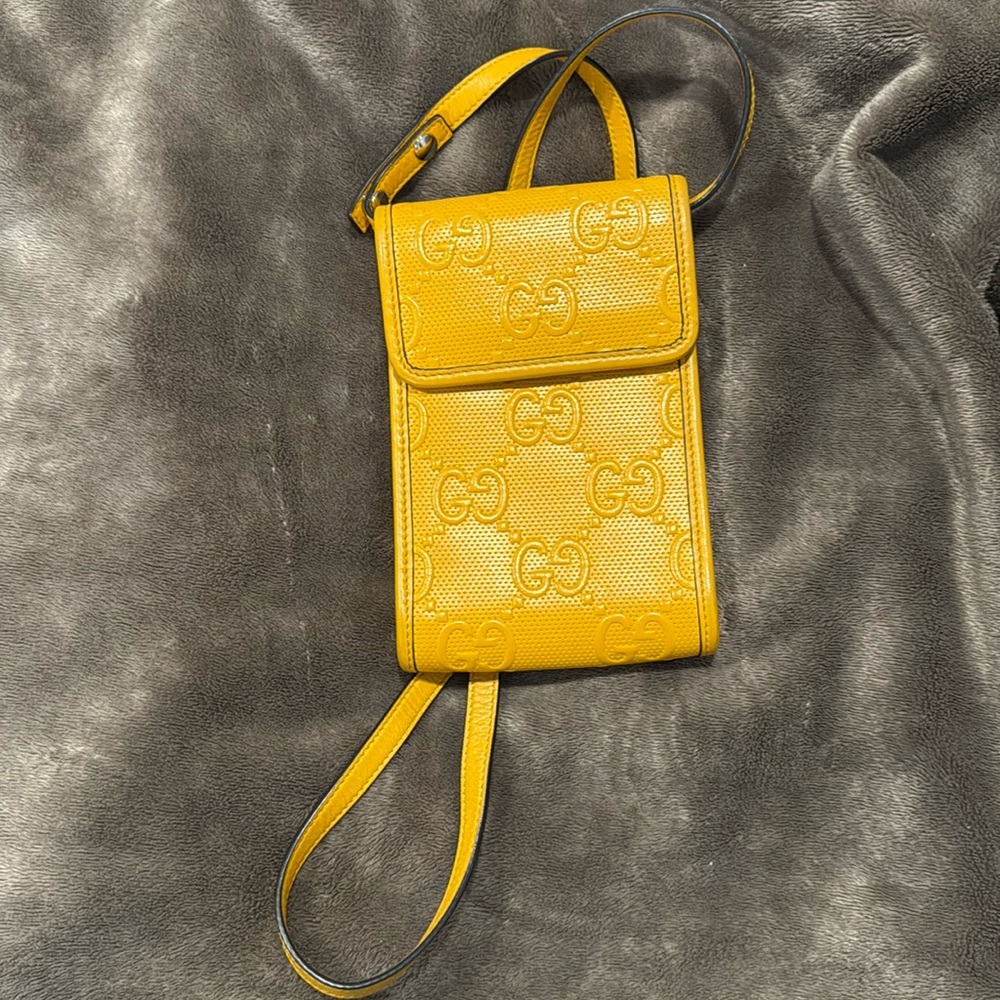GUCCI Calfskin GG Tennis Embossed Bag